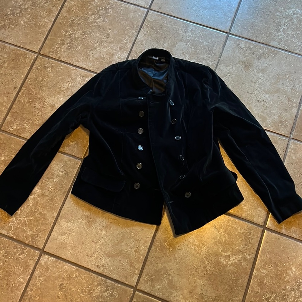 a.n.a., Black velvet/velour feeling, xl, womens, jacket. Used. Smoke free home